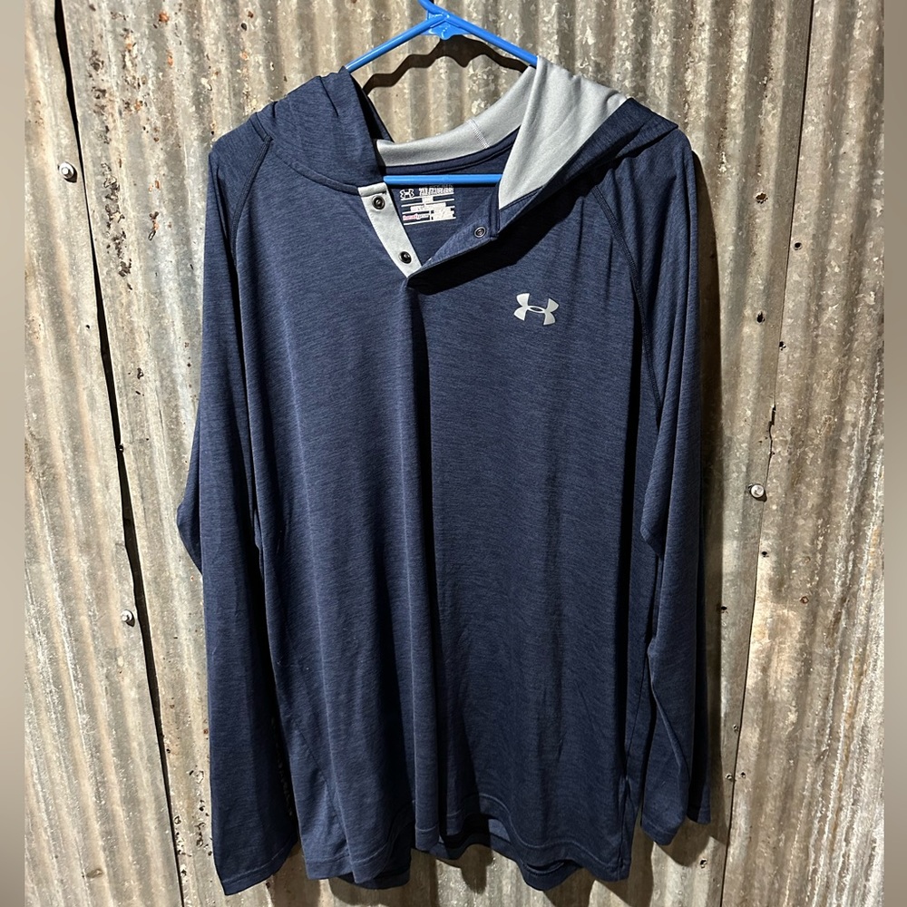 Men’s Navy Under Armour 1/4 Button up Hoodie